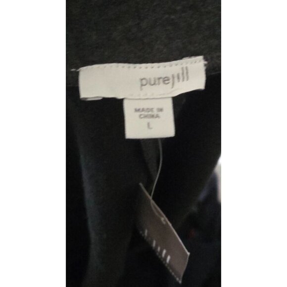 J Jill Pure Jill Charcoal Gray Cowl Neck Front Seam Sweatshirt Dress size L - Picture 5 of 8